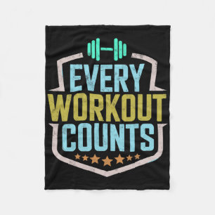 Jeder Workout zählt lustige Gym-Redewendungen moti Fleecedecke