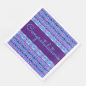 Jeder Zufall Blau und Lila Glückwunsch Serviette (Ecke)