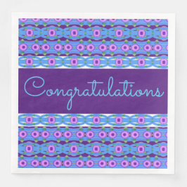 Jeder Zufall Blau und Lila Glückwunsch Serviette