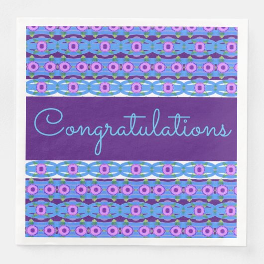 Jeder Zufall Blau und Lila Glückwunsch Serviette (Vorderseite)