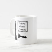 jeder Zug zählt Zitat Schachmatt Spiele Kaffeetasse (Vorderseite Links)