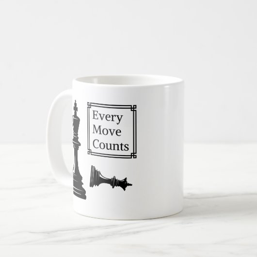 jeder Zug zählt Zitat Schachmatt Spiele Kaffeetasse (Vorderseite Links)