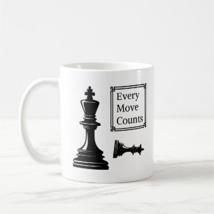 jeder Zug zählt Zitat Schachmatt Spiele Kaffeetasse