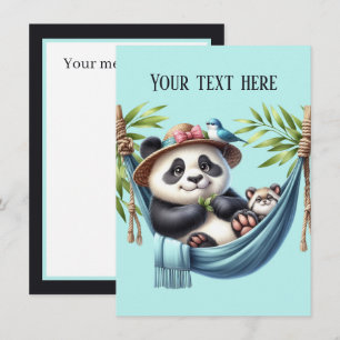 Jeder Zweck Mommy Baby Panda tragen Sie Nachricht Mitteilungskarte