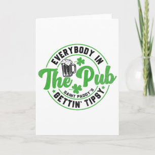 Jedermann im Pub wird lustig Funny St Patric Karte