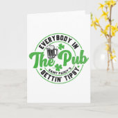 Jedermann im Pub wird lustig Funny St Patric Karte (Gelbe Blume)