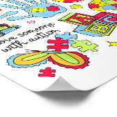 Jedermann kommuniziert verschiedene Autismus Monat Poster (Ecke)