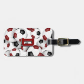Jedermann-Monogramm-Maroball-Schwarzfußball Gepäckanhänger (Vorderseite horizontal)
