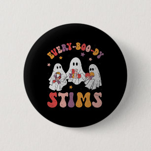Jedermann Stims Funny Autism Ghost Halloween Sp Button