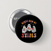 Jedermann Stims Funny Autism Ghost Halloween Sp Button (Vorne & Hinten)
