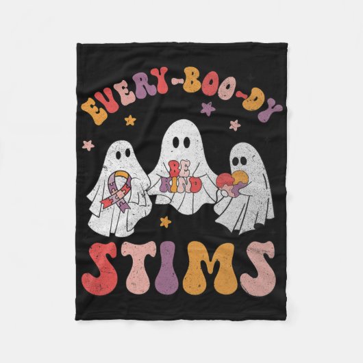 Jedermann Stims Funny Autism Ghost Halloween Sp Fleecedecke (Vorderseite)