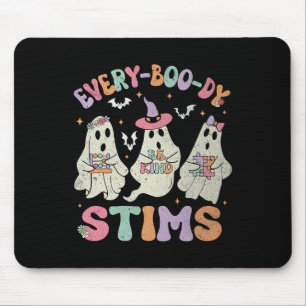 Jedermann Stims Funny Autism Ghost Halloween Sp Mousepad