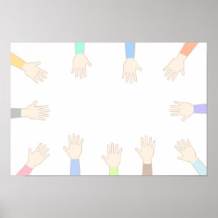 Jedermanns Hände, Hände verbinden. Poster