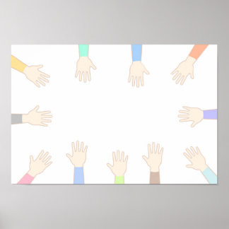 Jedermanns Hände, Hände verbinden. Poster