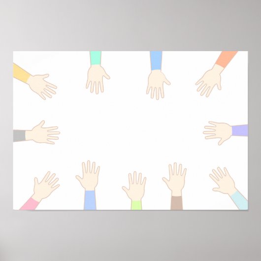 Jedermanns Hände, Hände verbinden. Poster (Vorne)