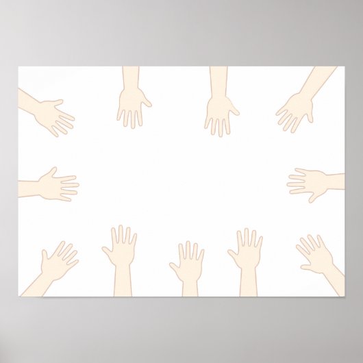 Jedermanns Hände, Hände verbinden. Poster (Vorne)