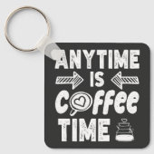 Jederzeit ist Kaffeezeit Koffein Addictit Geburtst Schlüsselanhänger (Vorderseite)