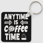 Jederzeit ist Kaffeezeit Koffein Addictit Geburtst Schlüsselanhänger (Rückseite)