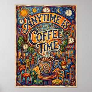 jederzeit ist kaffeezeit poster