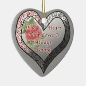 Jederzeit Young Silver Heart Custom Ornaments Keramikornament (Rechts)