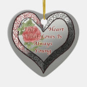 Jederzeit Young Silver Heart Custom Ornaments Keramikornament (Vorne)