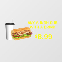 Jedes 6-Zoll-Subsystem mit einem Drink-Add-Logo an