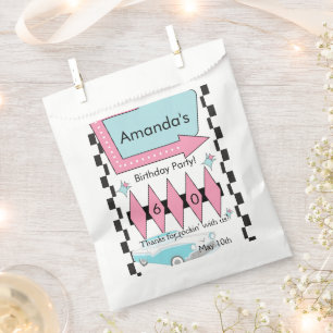 Jedes Alter, 1950er-Jahre Diner Geburtstag Danke Geschenktütchen