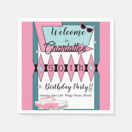 Jedes Alter, 1950er Jahre Retro-Geburtstag Serviette