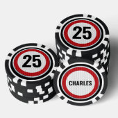 JEDES ALTER 25. Geburtstag Tempolimitschild Pokerchips (Stapel)