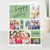 Jedes Alter 5 Foto Collage Green Brusthday Karte (Vorderseite)