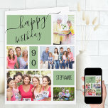Jedes Alter 5 Foto Collage Green Brusthday Karte<br><div class="desc">Personalisierte Geburtstagskarte für jedes Alter. Die Fotovorlage steht Ihnen zur Verfügung, 5 Ihrer Lieblings-Fotos sowie den Namen und das Alter des Geburtstags hinzuzufügen. Im Inneren lautet die Karte "wünscht euch einen tollen Geburtstag" und ihr habt auch die Möglichkeit, eure eigene Nachricht hinzuzufügen, abzumelden und Namen zu nennen. Dieses Design hat...</div>