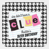 JEDES ALTER 90er Hahnentrittmuster Überraschung Ge Quadratischer Aufkleber (Vorderseite)