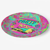 JEDES ALTER 90er Party personalisierte Teller (Schrägansicht)