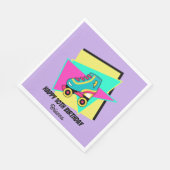 JEDES ALTER 90er Party Retro personalisiert Roller Serviette (Ecke)