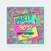 JEDES ALTER 90er Retro-personalisierte Party-Servi Serviette (Vorderseite)