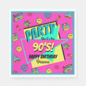 JEDES ALTER 90er Retro-personalisierte Party-Servi Serviette (Vorderseite)