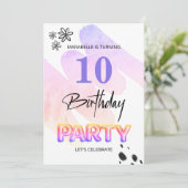 *~* JEDES ALTER Abstrakt Doodle Watercolor Geburts Einladung (Stehend Vorderseite)