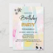 *~* JEDES ALTER Abstrakter Doodle Pastel Brush Einladung (Rückseite)