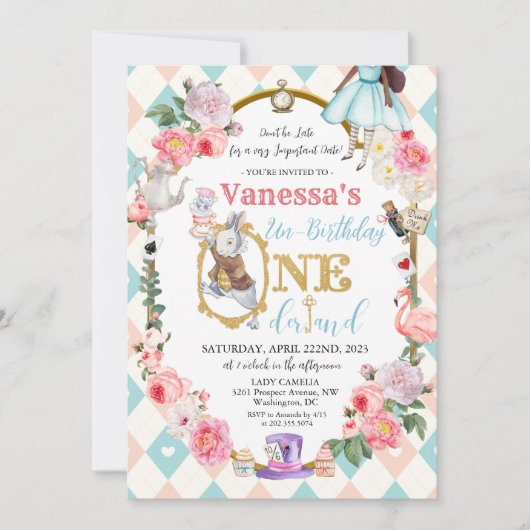 JEDES ALTER - Afrikanische amerikanische Alice im  Einladung (Vorderseite)