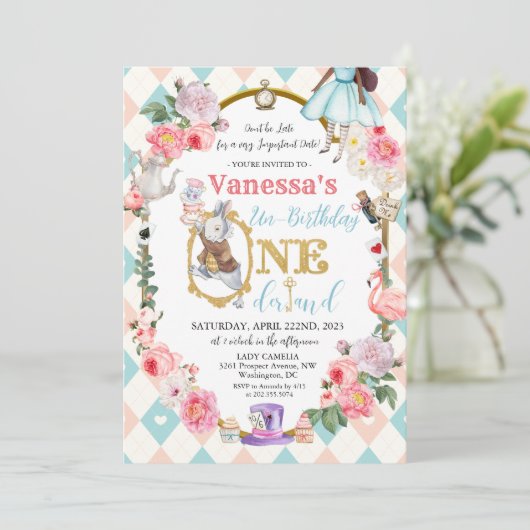 JEDES ALTER - Afrikanische amerikanische Alice im  Einladung (Stehend Vorderseite)