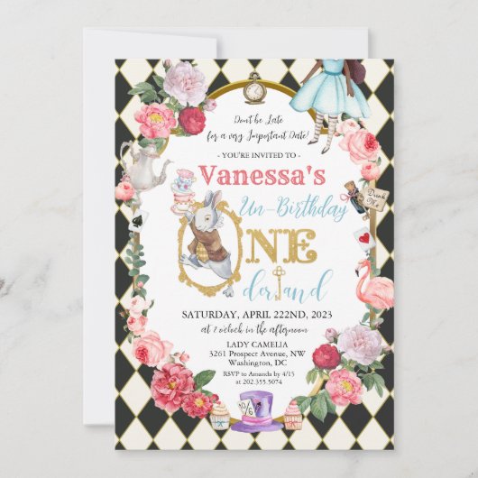 JEDES ALTER - Afrikanische amerikanische Alice im Einladung (Vorderseite)