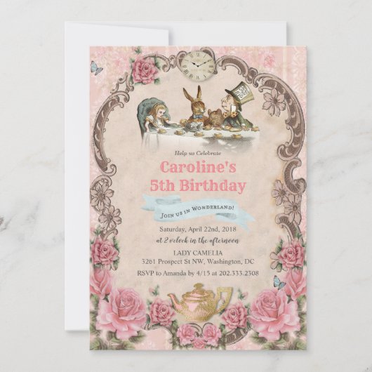 JEDES ALTER - Alice im Wunderland Einladung zum Ge (Vorderseite)