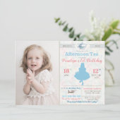 JEDES ALTER - Alice im Wunderland Tee Party Einladung (Stehend Vorderseite)