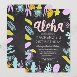 JEDES ALTER - Aloha Tropical Palm Geburtstagseinla Einladung