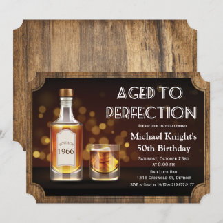 JEDES Alter - Alter bis Perfection Whiskey Geburts Einladung
