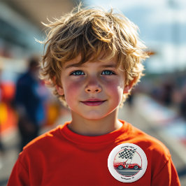 Jedes Alter angepasste Rennwagen Geburtstag Button