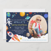 JEDES ALTER - Astronautenjunge zum Geburtstag Einladung (Vorderseite)