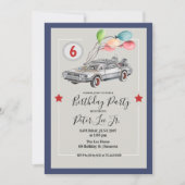 JEDES ALTER - Auto Boy Geburtstagsparty Einladung (Vorderseite)