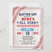 JEDES ALTER - Baseball Vintager Geburtstag Einladu Einladung (Vorderseite)