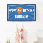 Jedes Alter Basketball Blue Birthday Banner (Insitu)